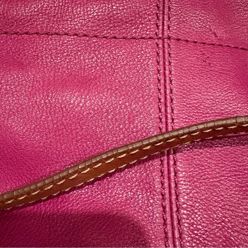 Vtg Fossil Magenta Hobo Double Strap Hobo Pebbled Leather Shoulder Crossbody Bag - Picture 16 of 16
